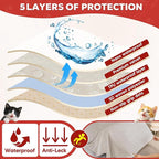 Cat Scratch Furniture Protector - Anti-Slip, Waterproof Sofa Cover to Keep Cats Off, Pet-Friendly Couch Protectors for 3 Cushion Couch, Khaki Anti-Scratch Couch Cover for Pets and Kids 150"X71"