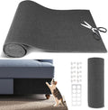 Cat Scratch Furniture Protector, 78.7"x15.8" Self Adhesive Cat Scratch Mat Pad,Cut to Fit DIY Replacement Carpet for Tree,Wall,Bed,Door, Couch Protector (Dark Grey)