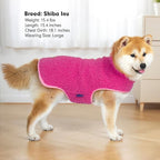 cyeollo Warm Dog Coat Sherpa Dog Winter Coat, Reversible Fleece Dogs Jackets Sweater Vest for Small Dogs Male with Leash Hole, Soft Cold Weather Pet Clothes, Fuchsia L