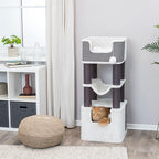 Trixie Lucano XXL Cat Tree, 43.3 -in Cat Tower with 8 Jute Scratching Posts, Hammock & Plush & Sisal Covered Condo, Sturdy Base, Interactive Pom-Poms, Indoor Furniture for Climbing & Relaxation, Gray