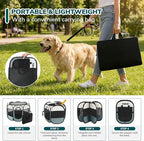 Dog Cat Playpen, Portable Puppy Pet Crate Indoor for Small Dogs Cats Rabbits, Foldable Dog Cage Enclosure for Outdoor, Pop Up Dogs Tent Kennel with Carrying Case, Grey