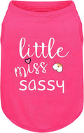 Pink Cotton Dog Shirt with 'Little Miss Sassy' Corgi Butt Print, Soft & Breathable Pet Apparel for Small to Large Dogs, All-Season Sleeveless Vest, Cute and Comfortable Dog Outfit.M