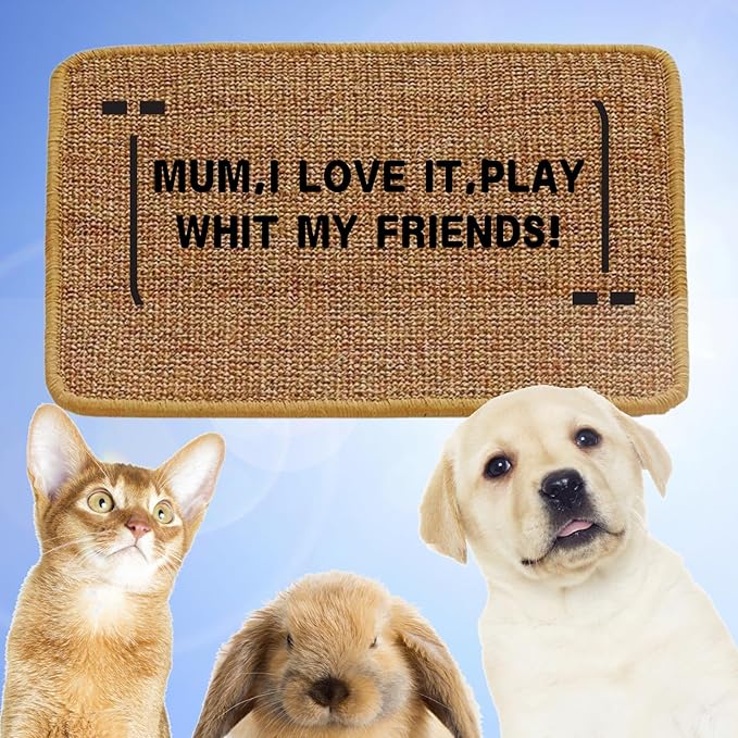 2Pack Cat Scratcher Mat,23.6 X 15.7 Inch,sisal cat scratchers for Indoor Cats,cat Scratch pad,cat Scratching Board,cat Scratching Post,sisal Rug Carpet,cat Scratch Furniture Protector,Brown