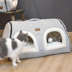 Cat Bed for Indoor Cats，Foldable cat cave，Anti-Slip & Water-Resistant Bottom，cat Houses for Indoor Cats or Small Dogs, Kitten Tent, Rabbit Double Hole Bed:(27.5"×15.3"×15"