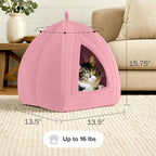 PETMAKER Indoor Cat House with Removable Foam Cushion for Cats, Kittens, Small Dogs & Small Pets, Plush Pet Bed Crate Tent Hideaway with Cozy Soft Interior, Small Animal Sleep & Rest Space