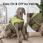 Detachable Hooded Dog Coat with Harness for Medium Dogs,Super Warm Fleece Puppy Jacket for Cold Winter Doggie Coats,Green XL