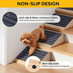 COZIWOW 4 PCS Dog Ramp for Stairs, Non-Slip | Sturdy | Wooden Dog Stairs Pet Ramp for Small Medium Dogs Cat, Pet Steps Stair Wedges Assist for Injured & Older Pets, Gentle Slope Step Stairs(4)