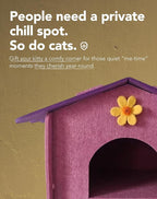 Lukamoo® Cute Cat House (Violet Velvet Villa, Large)