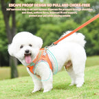 AIITLE Small Dog Harness - Breathable Double-Layer Jacquard No-Choke Vest, Durable Anti-Tear Fabric with Reflective Trim - Perfect for Running, Parties, Daily Walks (Orange, XS)