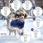 Dogcheer Dog Coat, Waterproof Dog Jacket with Harness, Reflective Adjustable Puppy Winter Coat with Zipper, Christmas Snow Jacket Clothes for Small Medium Large Dogs - Blue S