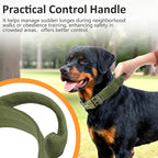 Tactical Dog Collar with Control Handle, Military Adjustable Pet Collar Reflective Heavy Metal Buckle Dog Collar, Soft Nylon Training Collar for Medium Large Dogs (Green, Medium)