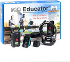 Educator FOB 300 Yard Dog Training Collar with Remote and Finger Button, Humane Stimulation, Pavlovian Tone, Waterproof, Odorproof Biothane Collar, Night Light, Rechargeable, 1 Dog (USA Only), Black