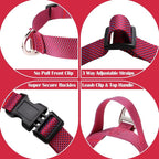 Annchwool No Pull Dog Harness with Front Clip and Easy Control Handle-Belly & Chest Adjustable Dog Harness and Leash Set for Small Medium Dogs-Heavy Duty Vest Harnesses Easy for Walking(Red,S)