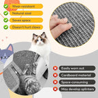 2PCS 23.6" x 15.7" Cat Scratcher Mat with Sticky Tapes, 2 Packs Sisal Cat Scratching Carpet for Indoor Cats, Horizontal Cat Scratcher for Scratching Posts, and Couch Protection(Gray, 2 Pack)