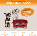 Neater Pet Brands Neater Feeder Deluxe Mess Proof Dog Bowls Elevated for Small Dogs Under 19 lbs, Made in USA, No Spill Raised Dog Food Bowl Stand Feeding Station, Food and Water Bowl Set, Cranberry