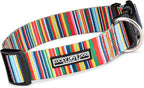 Lucky Love Dog Wide Dog Collar - Adjustable, Durable, Soft Webbing, & Comfortable 1.5 inch Wide Collar for Dogs Male and Female with Strong Buckle - Hippie, X-Large