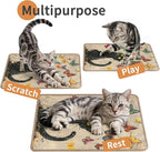 Sisal Cat Scratcher Mat Cat Wall Scratcher for Indoor Scratch Pad Wall Mounted Scratching Post to Protect Couch Carpet Furniture 23.6"x15.7" (Colorful Butterflies Cat)