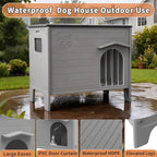 Rockever Insulated Dog House Outdoor Indoor for Small Medium Dogs, Insulated Dog House with Insulated Liner, Plastic Elevated Outdoor Dog House Waterproof Dog Kennel, Clean Easily((M & Liner)