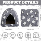 Guinea Pig Hideout Bed Self Warming Pet Mat Cozy Chinchilla Rabbit House Cave Accessories for Bunny Small Animal Hideout Bed with Star Pattern Hedgehog Ferret Soft Guinea Pig House