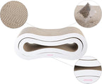 CSR1014B Suvi 26" Modern Cardboard Infinity 2-in-1 Lounge Bed Cat Scratcher with Catnip, Cloud