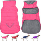 Dog Coat, Waterproof Dog Winter Jacket with Pocket, Reflective Adjustable Pet Snow Vest, Warm Cozy Fleece Sweater for Small Medium Extra Large Dogs - Pink, M