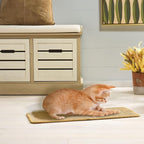 SAFAVIEH Cat Scratch Mat Pad Collection, 10" x 24", Brown, Sisal & Jute Boucle Weave, Velcro & Slip Resistant Backing