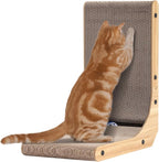 KIGOTY Cat Scratcher,17 Inch L Shape Cat Scratch Pad, Vertical Cat Scratcher Board, Cats Scratchers for Indoor Cats, Cardboard Cat Scratching with Ball,Cats Toys