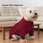 cyeollo Dog Pajamas Large Sized Dog, Fleece Dogs Pjs Thermal Doggie Onesie Soft Stretchy Doggie Sweater Pet Jammies Clothes for Large Dogs Female & Male, Burgundy 3XL