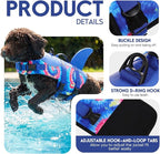 ASENKU Dog Life Jacket - Pet Safety Vest for Swimming & Boating, Shark Life Jacket with Floatation, Dog Lifesavers Swimsuits for Small Medium Large Dogs (Blue Bandhnu, XL)