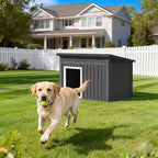 Bifanuo Dog House Outdoor Indoor for Large Dog - Weatherproof & Removable Roof, Easy Assemble and Clean for Medium to Large Dogs(Classic Black, 41.2" L x 31" W x 31.5" H)