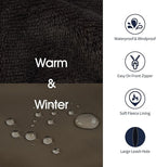 IECOii Windproof Waterproof Dog Coat - Thick Fleece Vest With Zipper, Snow Jacket For Large Dogs