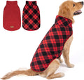 cyeollo 3XL Dog Coat, Fleece Sherpa Winter Sweater Coats, Turtleneck Dog Jacket Vest for Large Dogs with Leash Hole, Soft Reversible Pet Coats for Cold Weather, Buffalo Plaid XXXL