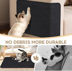 Black Cat Scratching Mat Sisal, 2 Packs Sisal Fabric Large Cat Scratching Pad for Indoor Cats with Adhesive Hook Loop Tape, Wall Scratchers for Indoor Cats 23.6" x 15.7"