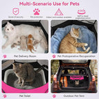 Dog Playpen, Puppy Pet Playpens Indoor for Small Dogs Tent Crates Cage Indoor/Outdoor, Portable Pop Up Dog Kennel Playpen with Carrying Case for Dogs/Cats/Rabbits, Hot Pink