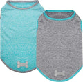 KYEESE 2 Pack Dog Shirts Quick Dry Soft Stretchy Pet T-Shirts with Reflective Label Tank Top Sleeveless Vest Sun Protection Dog Clothes for Small Dogs, Medium, Grey+Blue