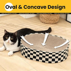 2 Pack Oval Cat Scratcher Bowl, Curved Cardboard Scratching Pad Bed for Indoor Kittens, Mess-Free Enclosed Lounge Nest, Furniture Protector, Medium
