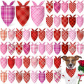 Abbylike 50 Pcs Valentines Day Plaid Dog Bandanas Bulk Pink Red Bandanas for Dogs Triangle Kerchief Bibs Scarf for Pet Romantic Costume Photo Props Accessories Pet Shops Groomers (25.6 x 17.7 x 17.7)