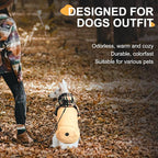 Dog Hoodie for Small Medium Large Dogs, Fleece Plaid Pet Hooded Clothes Sweater with Hat & Pocket for Cold Weather Winter,Warm Soft Pullover Sweatshirt Coat Outfit for Puppy Girls Boys Beige M