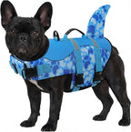ASENKU Dog Life Jacket - Pet Safety Vest for Swimming & Boating, Shark Life Jacket with Floatation, Dog Lifesavers Swimsuits for Small Medium Large Dogs (Blue Cow Print, XS)