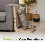 Best Pet Supplies Catify Cat Scratcher, Fun Interactive Scratchers, Posts, Poles, Claw Safe, Furniture Saver Indoor Play Support Natural Cat Behaviors Heavy Duty - L-Shape Scratcher, 15.2 x 9.45