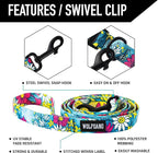 Wolfgang Heavy Duty Dog Leash, Pull-Tested for Walking & Training, LazyDaisy Print, Large