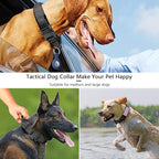 DAGANXI Tactical Dog Collar, Adjustable Military Training Nylon Dog Collar with Control Handle and Heavy Metal Buckle for Medium and Large Dogs, with Patches and Airtags Case (XXL, Black)