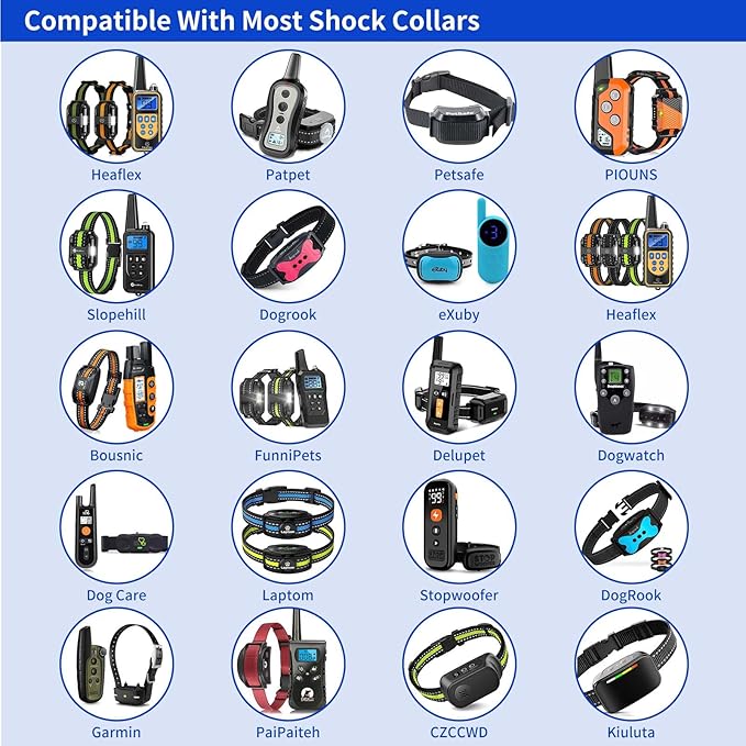 PaiPaitek Shock Collar Replacement Strap for Most of Training Collar, 3/4 Inch Dog Collar Replacement for Wireless Fence and Bark, Adjustable Waterproof TPU Collar Strap - 2 Pack