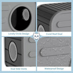 NUNU LAB Plastic Cat House Outdoor, Cats House for Indoor, Weatherproof Cat House, Camera Shaped Design, with Escape Door, for Small to Medium Cats (Grey)