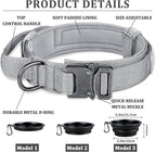 COOYOO Dog Collar,3 Piece Set Tactical Dog Collars, Adjustable Military Training Nylon Dog Collar with Control Handle and Heavy Metal Buckle for Medium and Large Dogs