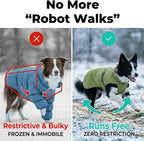 Dog Winter Coat, Warm Puffer Jacket with Fur-Safe Buckle & Leash Hole for Cold Weather, Water-Repellent Snow Vest, Breathable Thermal Apparel for Hiking & Active Dogs (Green, Large)
