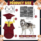 5 Pcs Dog Graduation Costume Set Include 2026 Pet Graduation Gown with Stole Puppy Grad Cap Lensless Glasses DIY Letter Stickers for Dogs Cats Holiday Costume Accessory(Maroon Yellow,XXL)