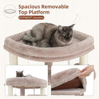 Corner Cat Tree for Indoor Cats, Cat Tower with All Sisal Scratching Posts, Multi-Level Cat Condo wth 2 Large Cat Caves, Big Top Perch, 2 Hanging Baskets, Sisal Ramp, Mushroom GCT035MU