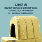 Orthopedic Dog House 2.0 - Outdoor Waterproof Dog Shelter w/Porch - Scratch Proof Indoor Pet House w/Egg-Crate Foam - Ideal for Small Breeds & Fits 24-Inch Crate - 23"x16", Moonstone