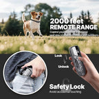 Ultra Small Shock Collar for Small Dogs, Dog Training Collar with Remote for Small Dogs 5-15lbs & Medium Large Dogs, Rechargeable, 2000ft Range, Collar with Beep, Vibration, Safe Shock,Grey